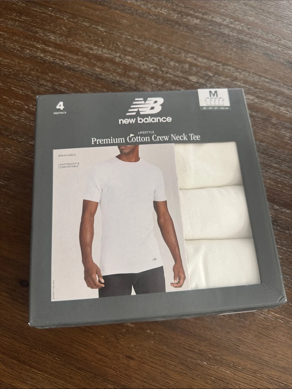 New Balance White Men’s Premium Cotton Crew Neck Tee - 4 Pack